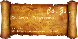 Csoknyai Zsuzsanna névjegykártya
